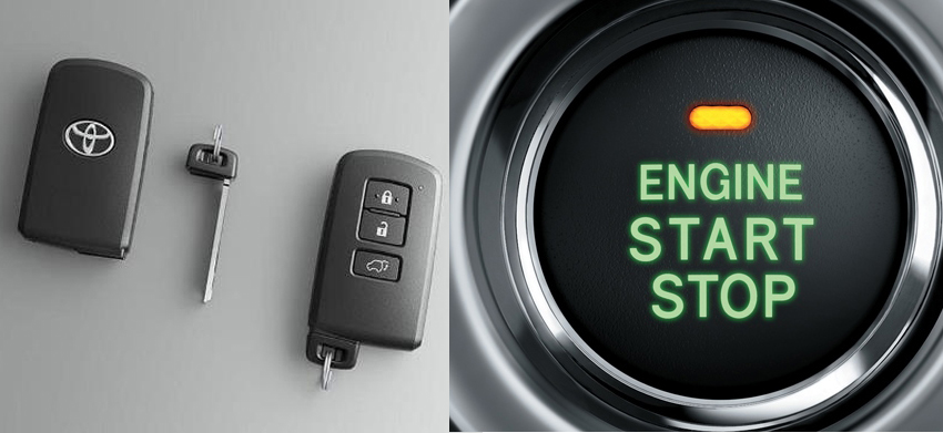 Keyless Ignition & Engine Start-Stop Button (Courtesy: Toyota)
