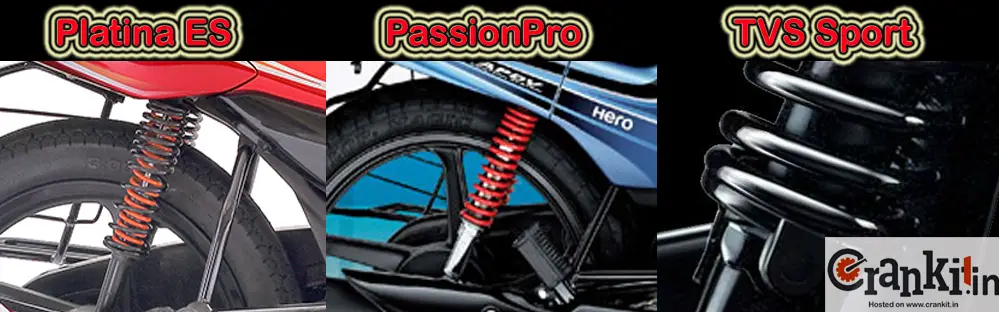 100cc bikes compared - Platina ES vs Passion Pro vs TVS Sport Suspension