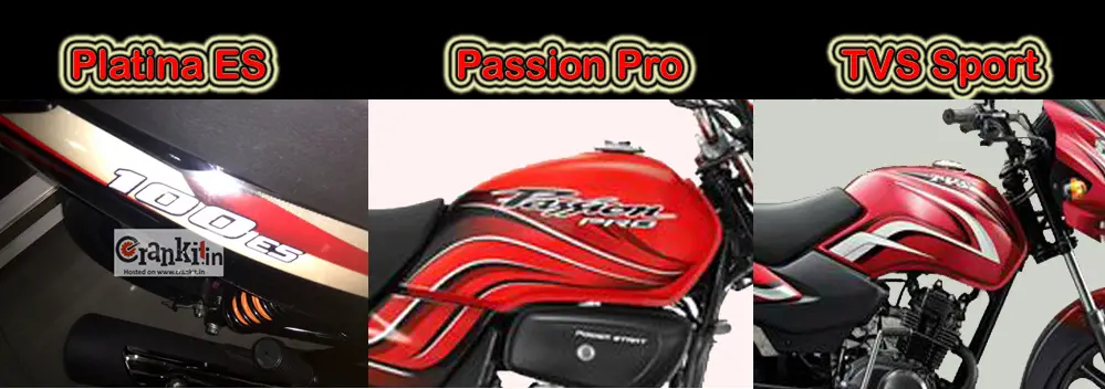 100cc bikes compared - Platina ES vs Passion Pro vs TVS Sport Styling
