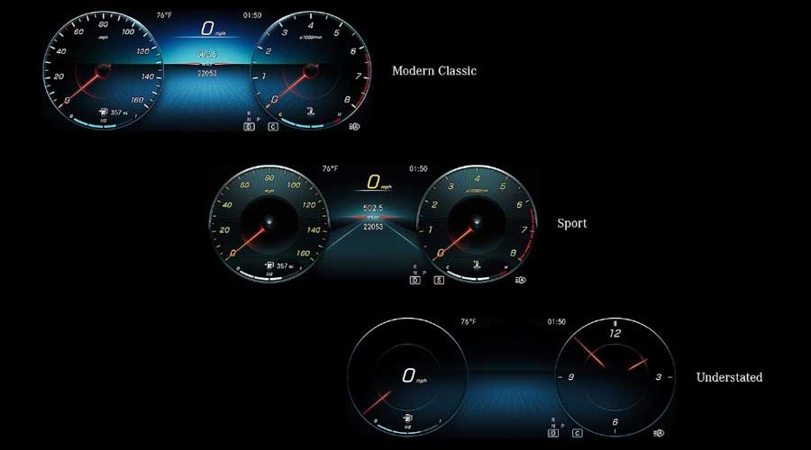 MBUX instrument cluster styles