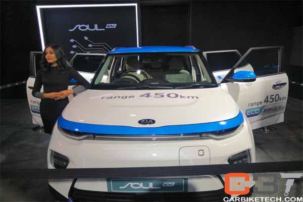 Kia Soul EV electric car at Auto Expo 2020